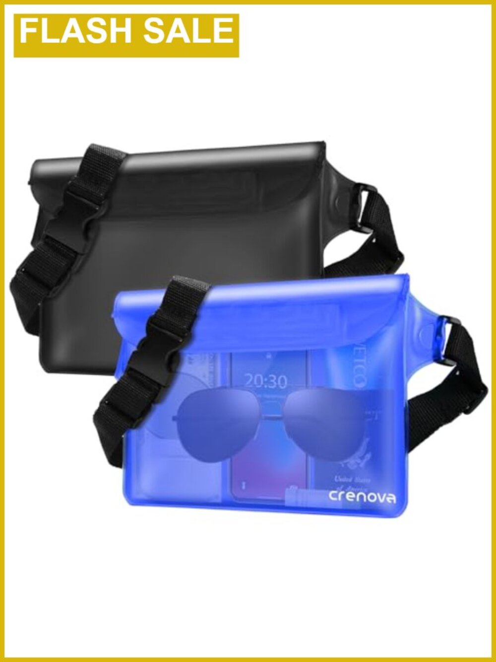 Waterproof Floating Beach Bag Fanny Pack 2PCS PVC Crossbody